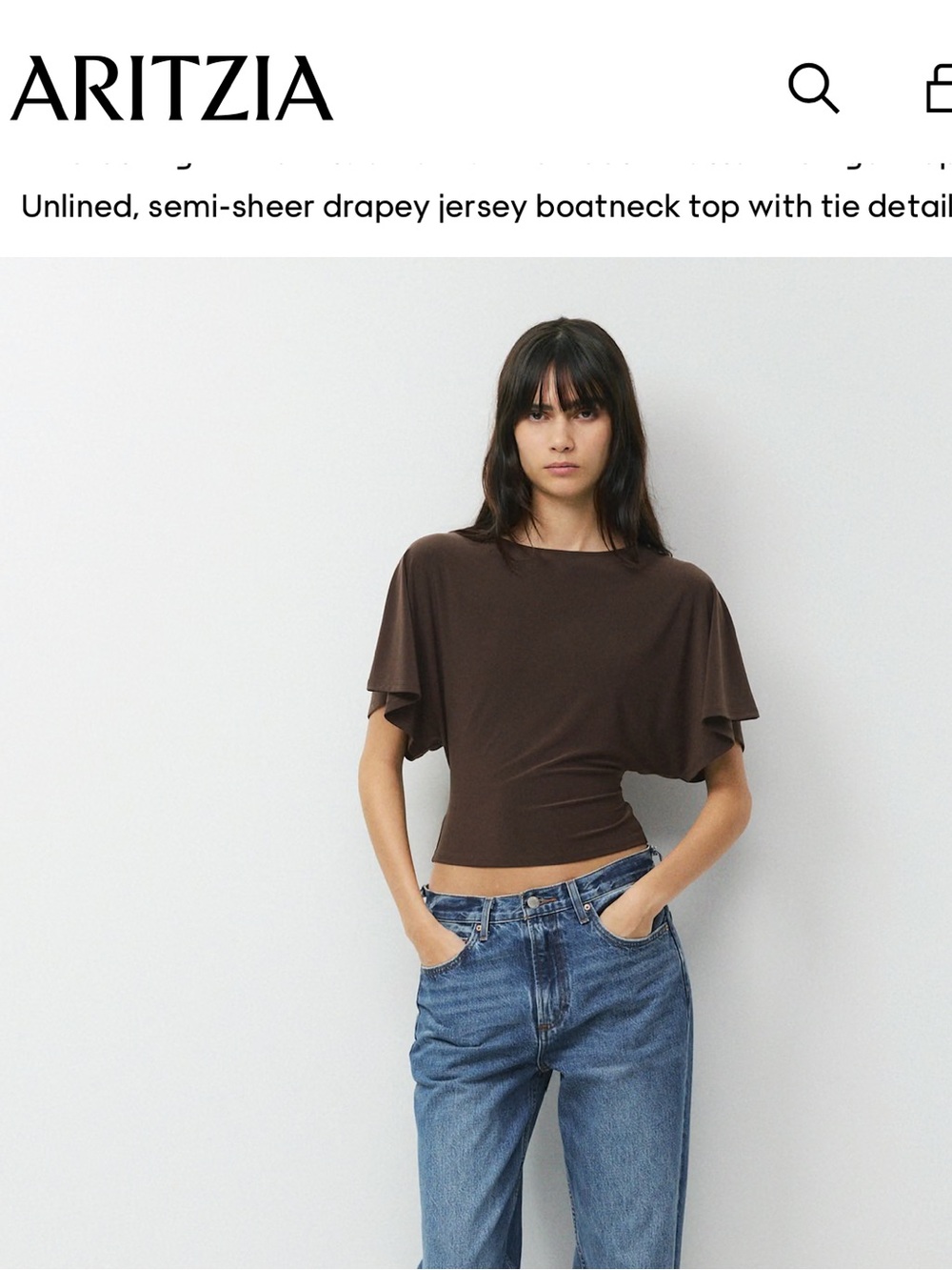 Aritzia Smooth Matter Brown Top